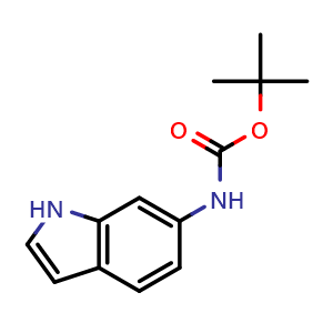 Chemical structure of 6-Boc-amino-1H-indole , CAS 885273-73-4, AChemBlock P35468