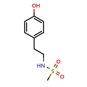 Chemical structure of N-[2-(4-Hydroxyphenyl)ethyl]methanesulfonamide , CAS 883107-35-5, AChemBlock P35495