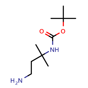 Chemical structure of 3-(Boc-amino)-3-methylbutanamine , CAS 880100-43-6, AChemBlock P35522