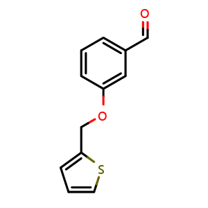 Chemical structure of 3-(2-Thienylmethoxy)benzaldehyde , CAS 878433-08-0, AChemBlock P35534