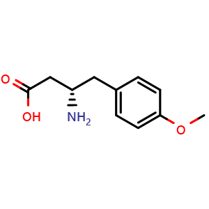Chemical structure of (S)-3-Amino-4-(4-methoxyphenyl)butyric acid , CAS 878011-67-7, AChemBlock P35538