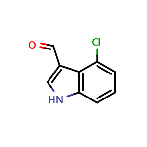 Chemical structure of 4-Chloroindole-3-carbaldehyde , CAS 876-72-2, AChemBlock P35551
