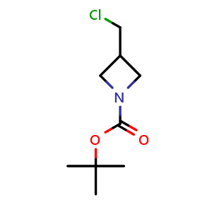 Chemical structure of 1-Boc-3-(chloromethyl)-azetidine , CAS 876589-20-7, AChemBlock P35557
