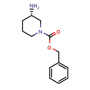 Chemical structure of (3S)-3-Amino-1-Cbz-piperidine , CAS 876461-55-1, AChemBlock P35559