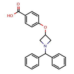 Chemical structure of 4-[(1-Benzhydrylazetidin-3-yl)oxy]benzoic acid , CAS 874800-93-8, AChemBlock P35571