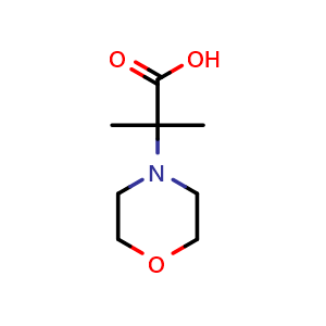 Chemical structure of a,a-Dimethyl-4-morpholineacetic acid , CAS 87439-10-9, AChemBlock P35577