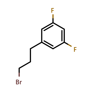 Chemical structure of 1-(3-Bromopropyl)-3,5-difluorobenzene , CAS 872414-38-5, AChemBlock P35595