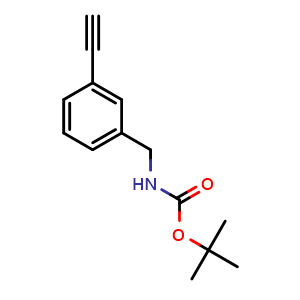Chemical structure of tert-Butyl 3-ethynylbenzylcarbamate , CAS 871023-92-6, AChemBlock P35613