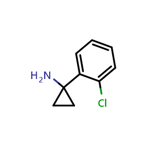 Chemical structure of 1-(2-Chlorophenyl)-cyclopropanamine , CAS 870708-39-7, AChemBlock P35617
