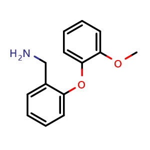 Chemical structure of 2-(2-Methoxyphenoxy)-benzylamine , CAS 870121-39-4, AChemBlock P35621
