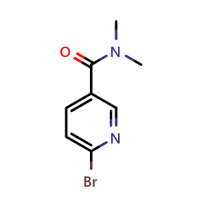 Chemical structure of 6-Bromo-N,N-dimethyl-3-pyridinecarboxamide , CAS 869640-49-3, AChemBlock P35628