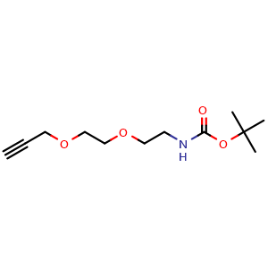 Chemical structure of Propargyl-PEG2-NHBoc , CAS 869310-84-9, AChemBlock P35632