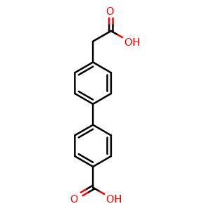 Chemical structure of 4'-Carboxy-biphenyl-4-acetic acid , CAS 868394-59-6, AChemBlock P35644