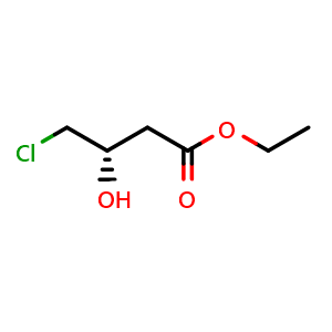 Chemical structure of (S)-Ethyl 4-chloro-3-hydroxybutanoate , CAS 86728-85-0, AChemBlock P35666