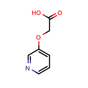 Chemical structure of 2-(3-Pyridinyloxy)-acetic acid , CAS 86649-57-2, AChemBlock P35673