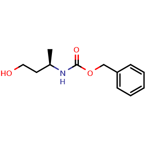 Chemical structure of N-Cbz-(R)-3-amino-1-butanol , CAS 866395-21-3, AChemBlock P35674