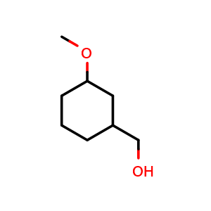 Chemical structure of 3-Methoxy-cyclohexanemethanol , CAS 86571-57-5, AChemBlock P35681