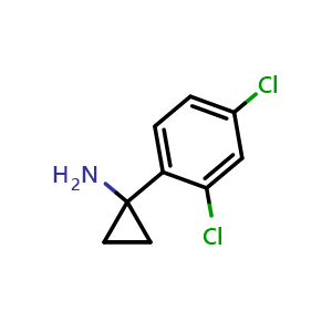 Chemical structure of 1-(2,4-Dichloro-phenyl)-cyclopropylamine , CAS 864263-95-6, AChemBlock P35692