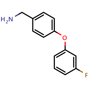 Chemical structure of 4-(3-Fluorophenoxy)benzylamine , CAS 864263-03-6, AChemBlock P35694