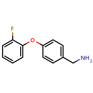 Chemical structure of 4-(2-Fluorophenoxy)benzylamine , CAS 864263-02-5, AChemBlock P35695