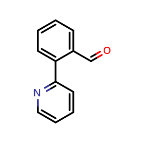 Chemical structure of 2-(2-Pyridinyl)benzaldehyde , CAS 863677-33-2, AChemBlock P35699