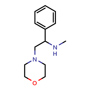 Chemical structure of N-Methyl-a-phenyl-4-morpholineethanamine , CAS 863204-01-7, AChemBlock P35702