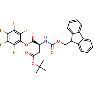 Chemical structure of Fmoc-Asp(OtBu)-OPfp , CAS 86061-01-0, AChemBlock P35721