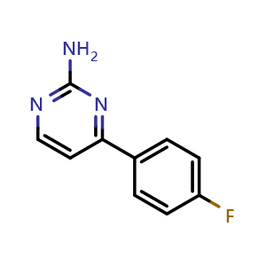 Chemical structure of 4-(4-Fluorophenyl)-2-pyrimidinamine , CAS 85979-49-3, AChemBlock P35728