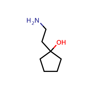 Chemical structure of 1-(2-Aminoethyl)cyclopentanol , CAS 859629-83-7, AChemBlock P35729