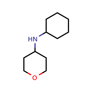 Chemical structure of N-Cyclohexyl-tetrahydro-2H-pyran-4-amine , CAS 859521-69-0, AChemBlock P35732