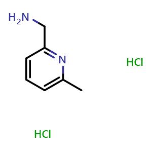 Chemical structure of 6-Methyl-2-pyridinemethanamine dihydrochloride , CAS 858838-82-1, AChemBlock P35737
