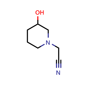 Chemical structure of 2-(3-Hydroxypiperidin-1-yl)acetonitrile , CAS 857636-97-6, AChemBlock P35743