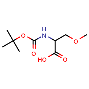 Chemical structure of Boc-O-methyl-DL-serine , CAS 856417-65-7, AChemBlock P35750