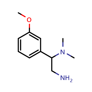 Chemical structure of 2-(3-Methoxyphenyl)-2-(dimethylamino)ethanamine , CAS 855715-34-3, AChemBlock P35757