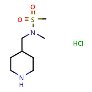 Chemical structure of N-Mesyl-N-methyl-4-piperidinemethylamine hydrochloride , CAS 2514927-59-2, AChemBlock P35762
