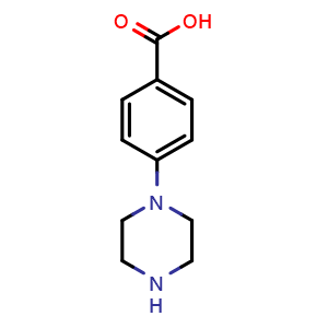 Chemical structure of 4-(1-Piperazinyl)-benzoic acid , CAS 85474-75-5, AChemBlock P35764