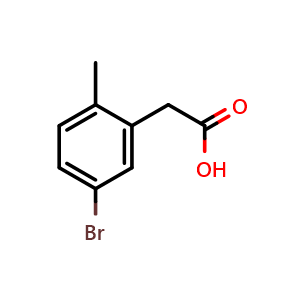 Chemical structure of 5-Bromo-2-methylbenzeneacetic acid , CAS 854646-94-9, AChemBlock P35765