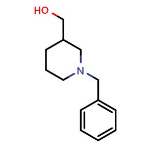 Chemical structure of (1-Benzylpiperidin-3-yl)methanol , CAS 85387-44-6, AChemBlock P35774