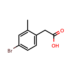 Chemical structure of 4-Bromo-2-methyl-benzeneacetic acid , CAS 853796-39-1, AChemBlock P35776