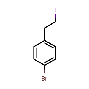 Chemical structure of 2-(4-Bromophenyl)ethyliodide , CAS 85356-68-9, AChemBlock P35777