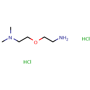 Chemical structure of 2-[2-(Dimethylamino)ethoxy]ethanamine dihydrochloride , CAS 85322-63-0, AChemBlock P35778