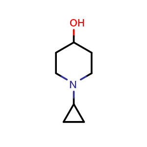 Chemical structure of 1-Cyclopropyl-4-piperidinol , CAS 851847-62-6, AChemBlock P35787