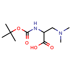 Chemical structure of 3-(Dimethylamino)-N-Boc-DL-alanine , CAS 851653-36-6, AChemBlock P35792