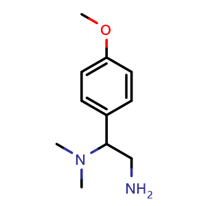 Chemical structure of 2-(4-Methoxyphenyl)-2-(dimethylamino)ethanamine , CAS 851169-57-8, AChemBlock P35798
