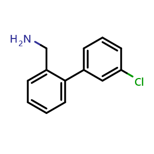 Chemical structure of 3'-Chlorobiphenyl-2-methylamine , CAS 850586-15-1, AChemBlock P35803