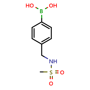 Chemical structure of 4-[(Mesylamino)methyl]phenylboronic acid , CAS 850568-38-6, AChemBlock P35805
