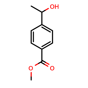 Chemical structure of 4-(1-Hydroxyethyl)benzoic acid methyl ester , CAS 84851-56-9, AChemBlock P35826
