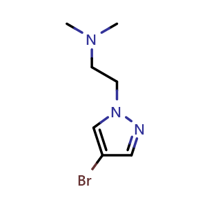 Chemical structure of 4-Bromo-N,N-dimethyl-pyrazole-1-ethanamine , CAS 847818-54-6, AChemBlock P35832
