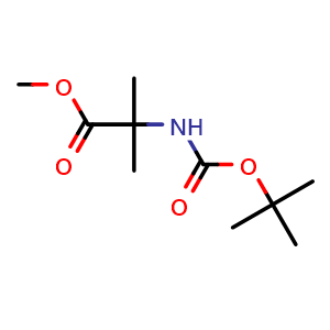 Chemical structure of Methyl 2-(Boc-amino)-2-methylpropanoate , CAS 84758-55-4, AChemBlock P35836