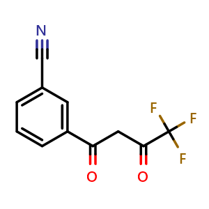 Chemical structure of 3-(4,4,4-Trifluoro-1,3-dioxobutyl)-benzonitrile , CAS 846601-25-0, AChemBlock P35840